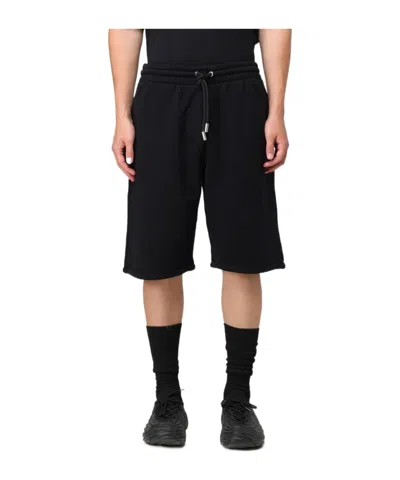 OFF-WHITE OFF-WHITE LOGO PRINTED DRAWSTRING BERMUDA SHORTS