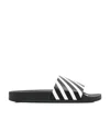 Off-white Black Zebra Stripe Printing Flip-flops In Multi