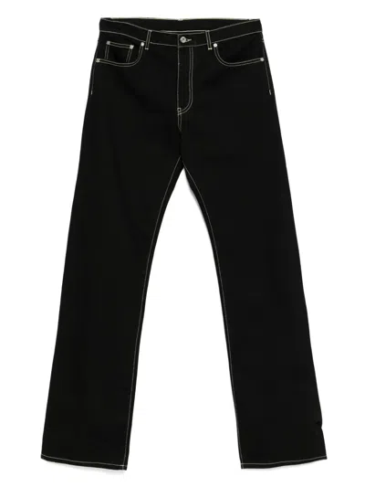 Off-white Logo-printed Straight-leg Jeans