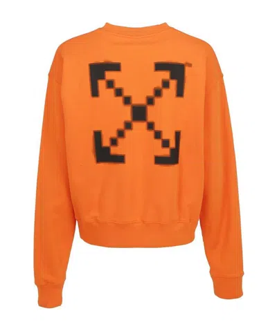 Off-white Logo Printed Sweater In Orange