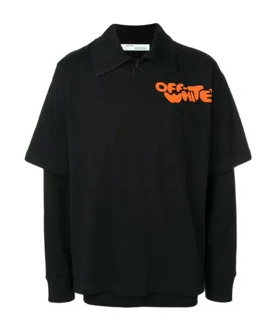 Off-white Logo Printed T-shirt In Black