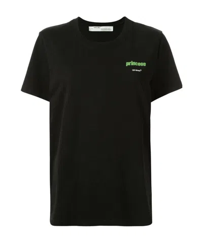 Off-white Logo Printed T-shirt In Black