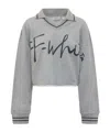 Off-white Script Polo Sweatshirt In Gray