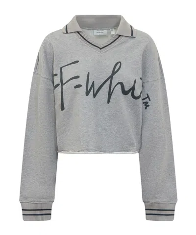 OFF-WHITE OFF-WHITE LOGO PRINTED V-NECK SWEATSHIRT