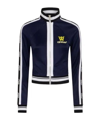 OFF-WHITE OFF-WHITE LOGO PRINTED ZIP-UP JACKET