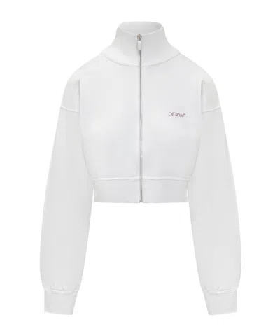 OFF-WHITE OFF-WHITE LOGO PRINTED ZIP-UP SWEATSHIRT