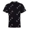 Off-white Cotton T-shirt With Allover Logo Print In Black