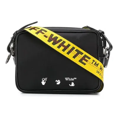 Off-white Logo Printing Shoulder Bag Men Black/yellow