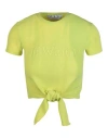 Off-white Logo Rib Knotted Crop In Green
