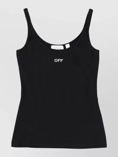 Off-white Logo Ribbed Tank Top Scoop Neck