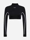 Off-white Long Sleeved Seamless Active Top In Black,white