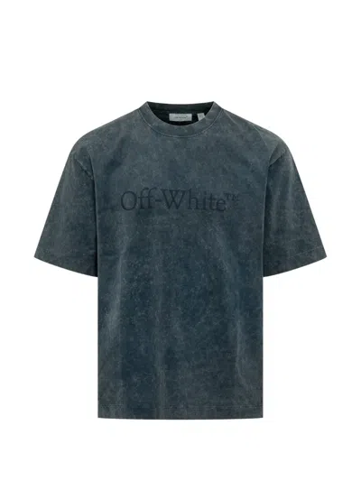 Off-white Logo Short-sleeve T-shirt In Blue