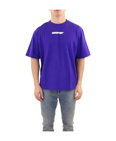 Off-white Logo Short-sleeved T-shirt In Blue