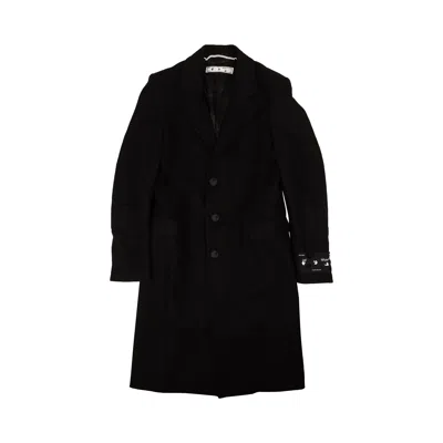 Pre-owned Off-white Logo Single Breasted Coat 'black/white'