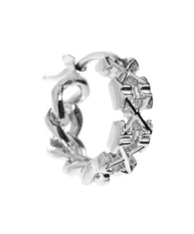 Off-white Logo Single Earring In Metallic