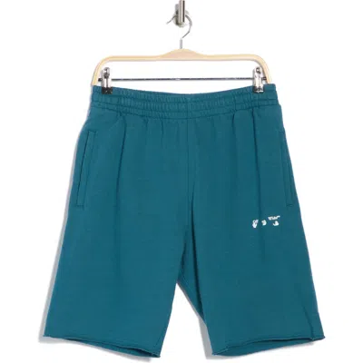 Off-white Logo Skate Sweatshorts In Blue