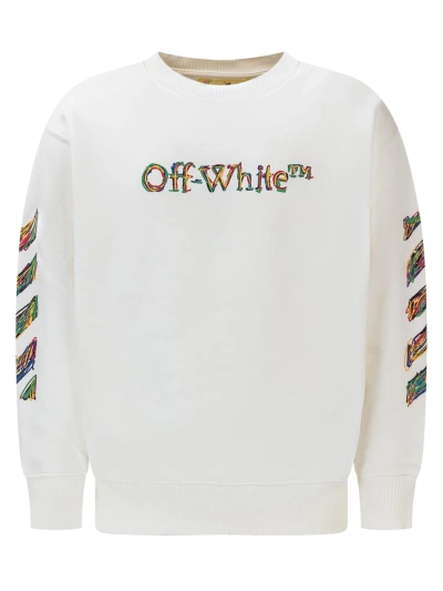 Off-white Kids' Logo Sketch Sweatshirt In White Multicolor