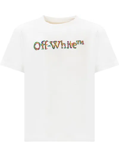 Off-white Kids' Logo Sketch T-shirt In White