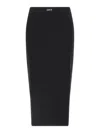 Off-white Fitted Midi Skirt In Stretch Technical Fabric With Front Logo Detail In Black