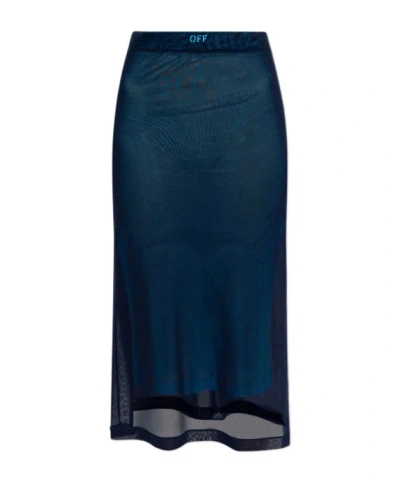 Off-white Logo Skirt In Blue