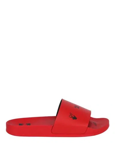 Off-white Logo Slider Man Sandals Red Size 9 Pvc - Polyvinyl Chloride