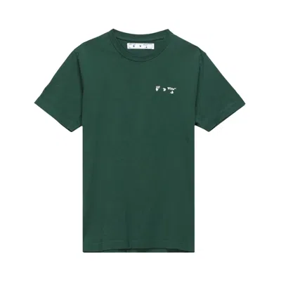 Pre-owned Off-white Logo Slim Tee 'dark Green'