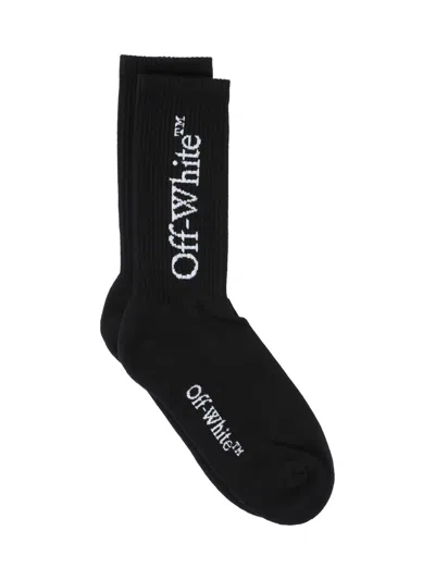 Off-white Large Logo-print Cotton Socks In Multi-colored