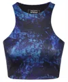 Off-white Printed Aop Crop Top In Blue
