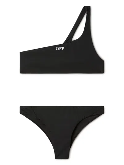 Off-white Logo-stamp Bikini In Black