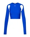 Off-white Logo-stamp Cut-out Blouse In Blue
