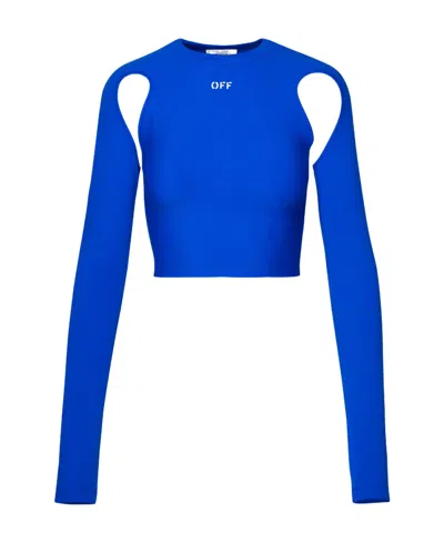 OFF-WHITE OFF-WHITE CUT-OUT CREWNECK LONG-SLEEVED TOP