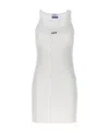 Off-white Logo-print Ribbed Minidress In White