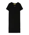 Off-white Logo-stamp Ribbed T-shirt Dress In Black
