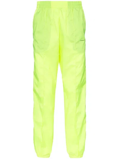 Off-white Logo Stripe Track Trousers In Yellow