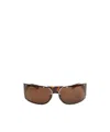 Off-white Logo Sunglasses In Brown