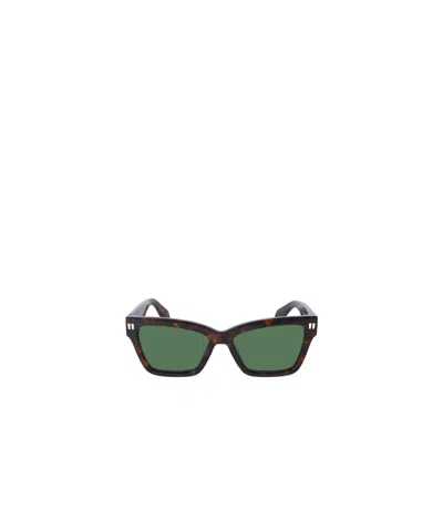 Off-white Logo Sunglasses In Green