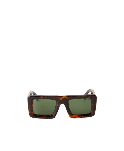 Off-white Logo Sunglasses In Green