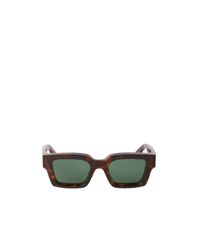 Off-white Logo Sunglasses In Green