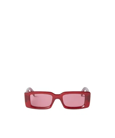 Off-white Logo Sunglasses In Pink