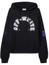 Off-white Brushed Cotton Football Printed Hoodie In Black  
