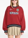 Off-white Sporty Over Crew Logo Sweatshirt In Red