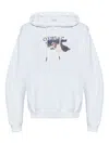 Off-white Logo Printed Drawstring Hoodie In White