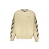 Off-white Beige Sweatshirt With Diagonal Stripes In White
