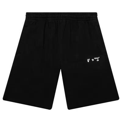 Pre-owned Off-white Logo Sweatshorts 'black/white'