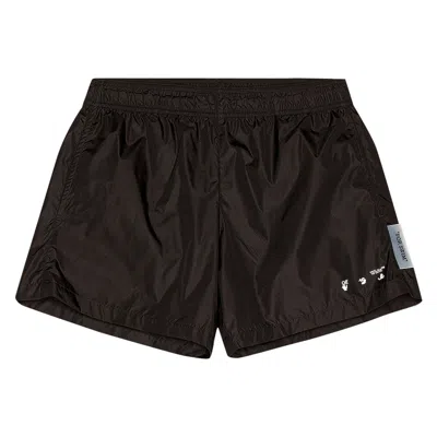Pre-owned Off-white Logo Swimshorts 'black/white'