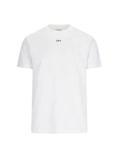 Off-white Logo T-shirt In Bianco E Nero