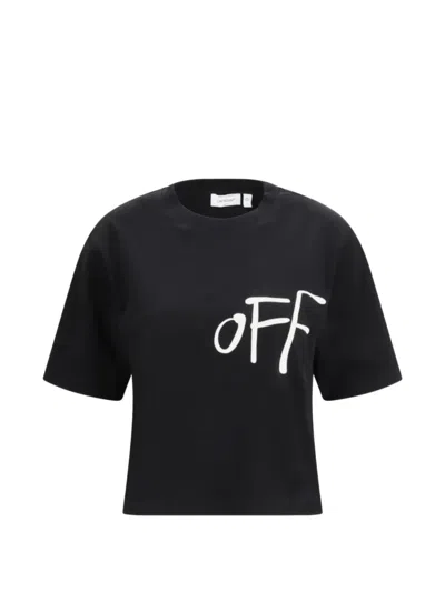 Off-white Crew Neck T-shirt In Black