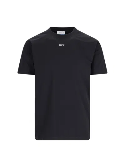 Off-white Logo T-shirt In Nero E Bianco