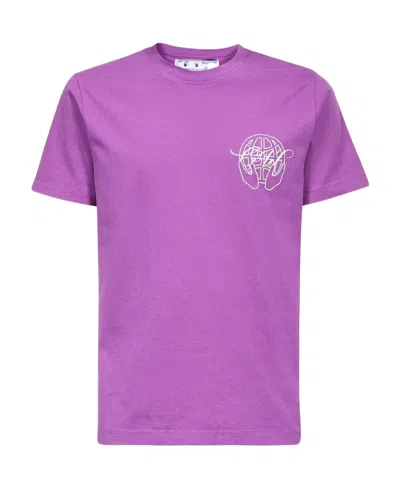 Off-white Logo T-shirt In Purple
