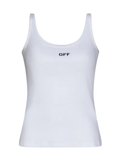 Off-white Off White Off Stamp Rib Tank Top White Black